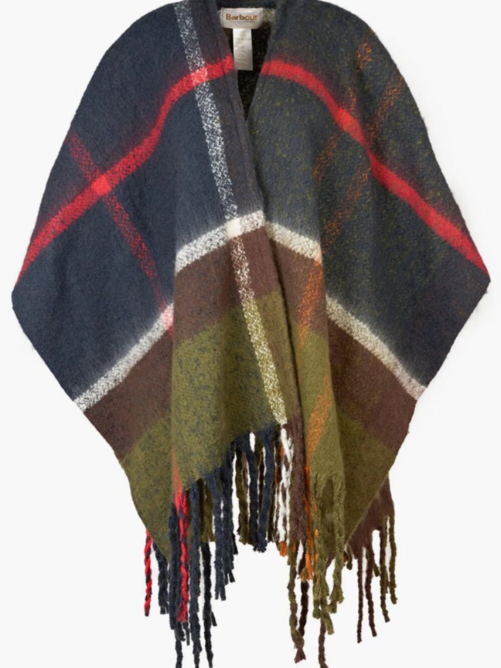 Barbour Isla Boucle Serape Tartan Wrap Scarf - BNWT